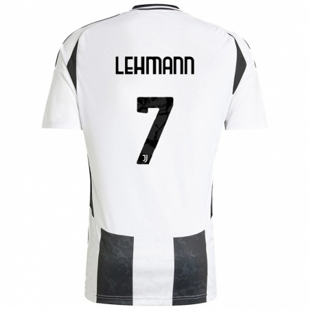 Kandiny Niño Camiseta Alisha Lehmann #7 Blanco Negro 1ª Equipación 2024/25 La Camisa Chile