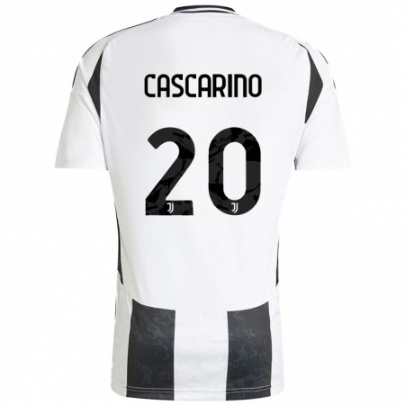 Kandiny Niño Camiseta Estelle Cascarino #20 Blanco Negro 1ª Equipación 2024/25 La Camisa Chile