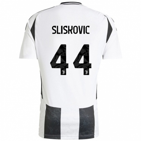 Kandiny Niño Camiseta Gloria Slišković #44 Blanco Negro 1ª Equipación 2024/25 La Camisa Chile