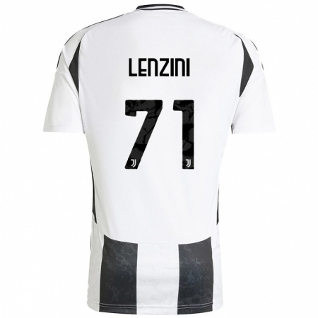 Kandiny Niño Camiseta Martina Lenzini #71 Blanco Negro 1ª Equipación 2024/25 La Camisa Chile