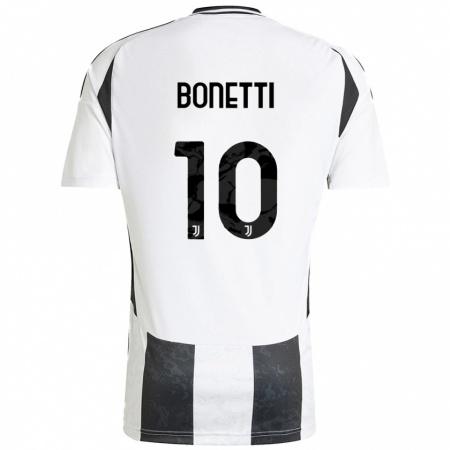 Kandiny Niño Camiseta Andrea Bonetti #10 Blanco Negro 1ª Equipación 2024/25 La Camisa Chile