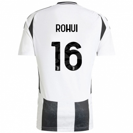 Kandiny Niño Camiseta Jonas Rohui #16 Blanco Negro 1ª Equipación 2024/25 La Camisa Chile