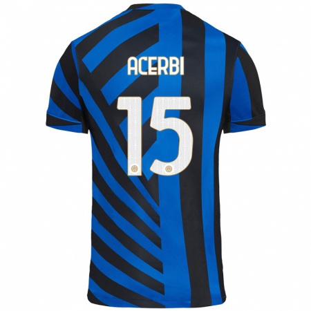 Kandiny Niño Camiseta Francesco Acerbi #15 Azul Negro 1ª Equipación 2024/25 La Camisa Chile