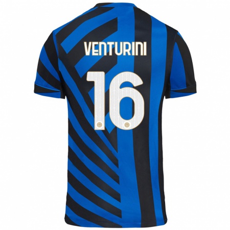 Kandiny Niño Camiseta Matteo Venturini #16 Azul Negro 1ª Equipación 2024/25 La Camisa Chile