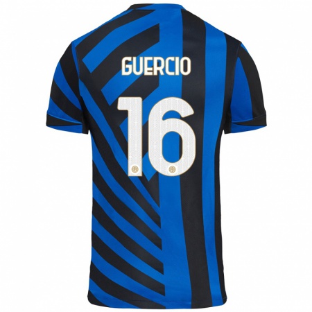 Kandiny Niño Camiseta Tommaso Guercio #16 Azul Negro 1ª Equipación 2024/25 La Camisa Chile