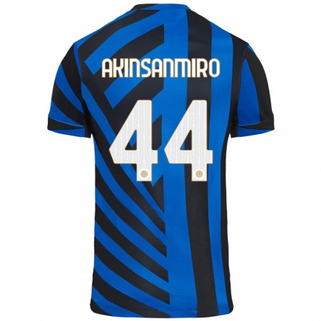 Kandiny Niño Camiseta Ebenezer Akinsanmiro #44 Azul Negro 1ª Equipación 2024/25 La Camisa Chile