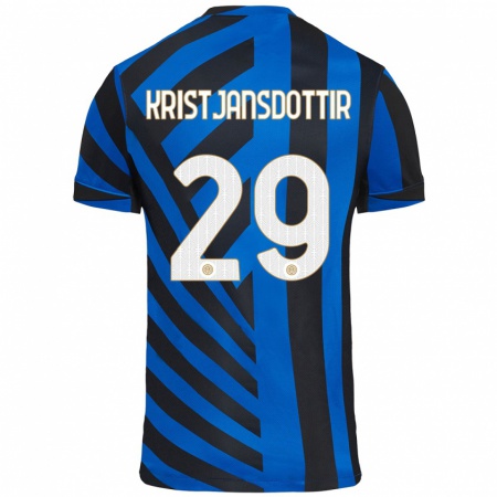 Kandiny Niño Camiseta Anna Bjork Kristjansdottir #29 Azul Negro 1ª Equipación 2024/25 La Camisa Chile