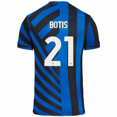 Kandiny Niño Camiseta Nikolaos Botis #21 Azul Negro 1ª Equipación 2024/25 La Camisa Chile