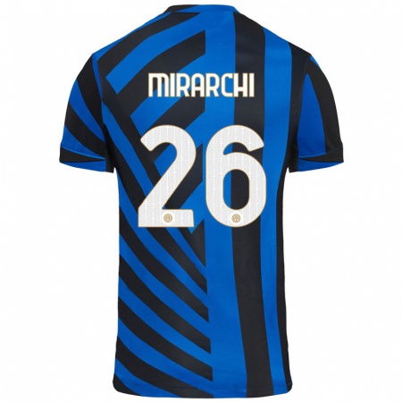 Kandiny Niño Camiseta Mattia Mirarchi #26 Azul Negro 1ª Equipación 2024/25 La Camisa Chile