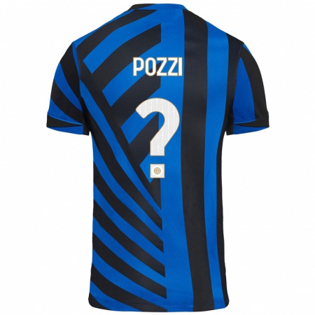 Kandiny Niño Camiseta Andrea Pozzi #0 Azul Negro 1ª Equipación 2024/25 La Camisa Chile