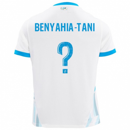 Kandiny Niño Camiseta Aylan Benyahia-Tani #0 Blanco Azul Cielo 1ª Equipación 2024/25 La Camisa Chile