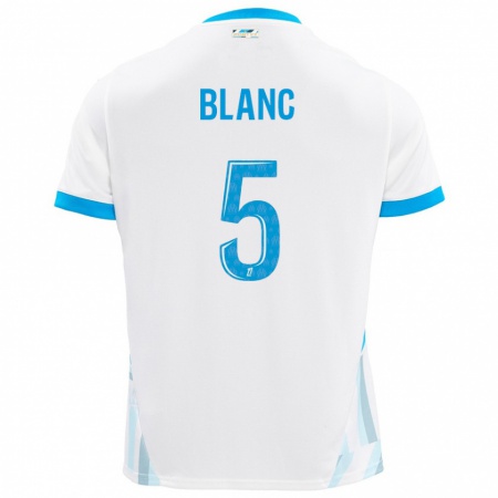 Kandiny Niño Camiseta Amandine Blanc #5 Blanco Azul Cielo 1ª Equipación 2024/25 La Camisa Chile