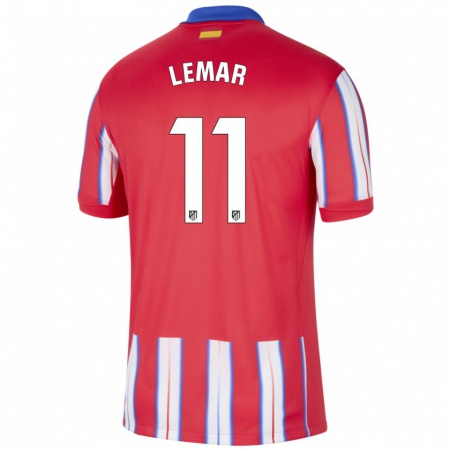 Kandiny Niño Camiseta Thomas Lemar #11 Rojo Blanco Azul 1ª Equipación 2024/25 La Camisa Chile