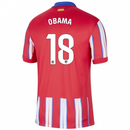 Kandiny Niño Camiseta Salomon Obama #18 Rojo Blanco Azul 1ª Equipación 2024/25 La Camisa Chile