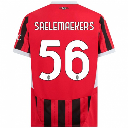 Kandiny Niño Camiseta Alexis Saelemaekers #56 Rojo Negro 1ª Equipación 2024/25 La Camisa Chile