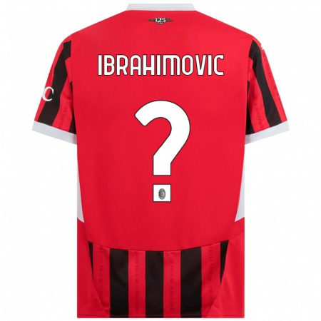 Kandiny Niño Camiseta Vincent Ibrahimovic #0 Rojo Negro 1ª Equipación 2024/25 La Camisa Chile