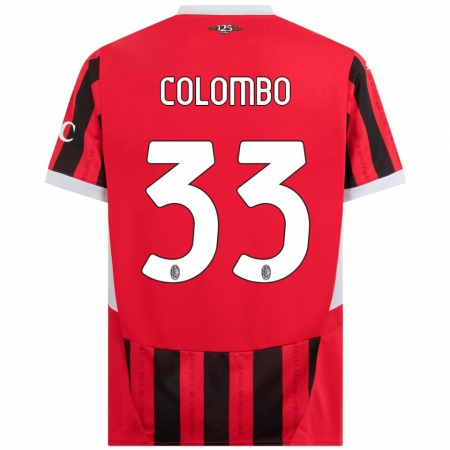 Kandiny Niño Camiseta Federico Colombo #33 Rojo Negro 1ª Equipación 2024/25 La Camisa Chile