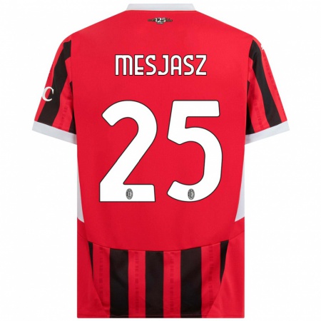 Kandiny Niño Camiseta Małgorzata Mesjasz #25 Rojo Negro 1ª Equipación 2024/25 La Camisa Chile