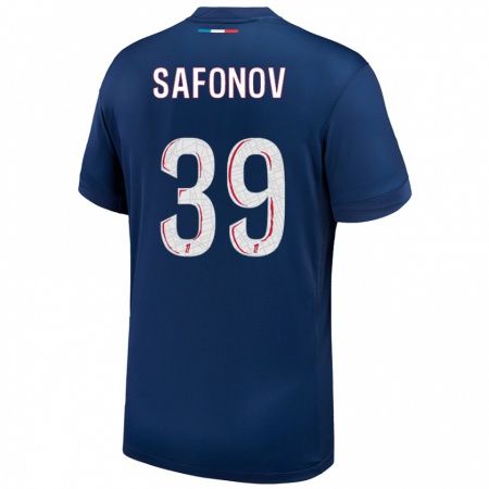 Kandiny Niño Camiseta Matvey Safonov #39 Azul Marino Blanco 1ª Equipación 2024/25 La Camisa Chile