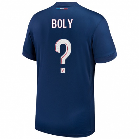 Kandiny Niño Camiseta David Boly #0 Azul Marino Blanco 1ª Equipación 2024/25 La Camisa Chile