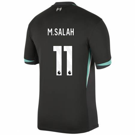 Kandiny Niño Camiseta Mohamed Salah #11 Negro Antracita Blanco 2ª Equipación 2024/25 La Camisa Chile