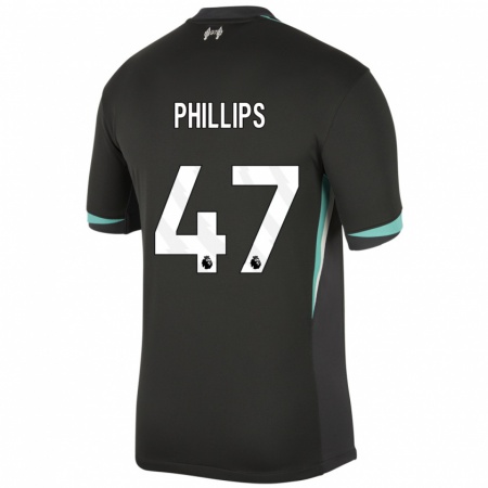 Kandiny Niño Camiseta Nathaniel Phillips #47 Negro Antracita Blanco 2ª Equipación 2024/25 La Camisa Chile