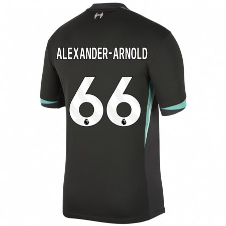 Kandiny Niño Camiseta Trent Alexander-Arnold #66 Negro Antracita Blanco 2ª Equipación 2024/25 La Camisa Chile