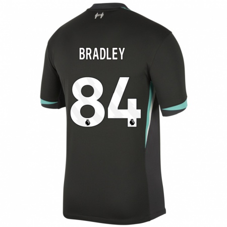 Kandiny Niño Camiseta Conor Bradley #84 Negro Antracita Blanco 2ª Equipación 2024/25 La Camisa Chile