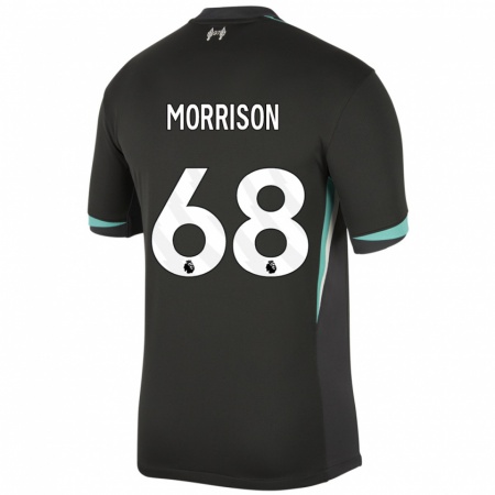 Kandiny Niño Camiseta Kieran Morrison #68 Negro Antracita Blanco 2ª Equipación 2024/25 La Camisa Chile