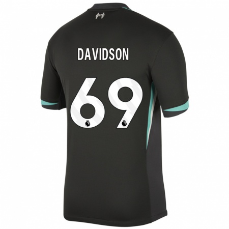 Kandiny Niño Camiseta Josh Davidson #69 Negro Antracita Blanco 2ª Equipación 2024/25 La Camisa Chile