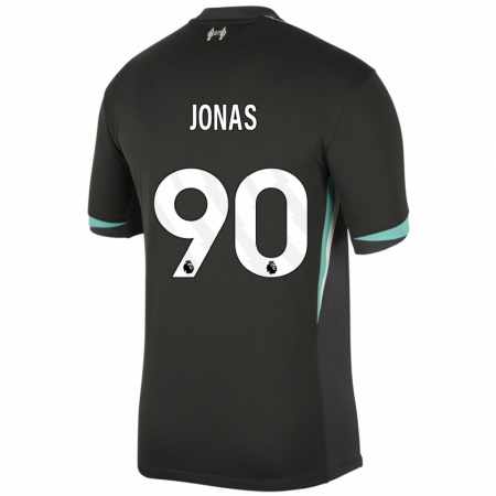 Kandiny Niño Camiseta Lee Jonas #90 Negro Antracita Blanco 2ª Equipación 2024/25 La Camisa Chile