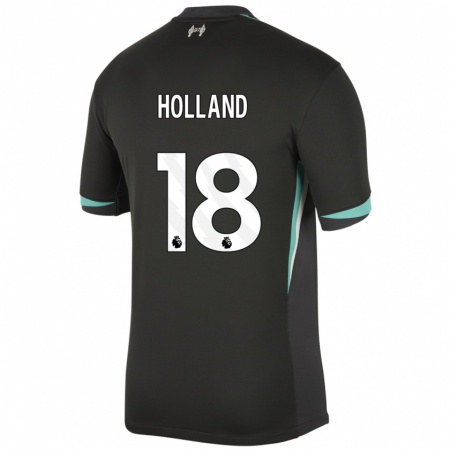 Kandiny Niño Camiseta Ceri Holland #18 Negro Antracita Blanco 2ª Equipación 2024/25 La Camisa Chile