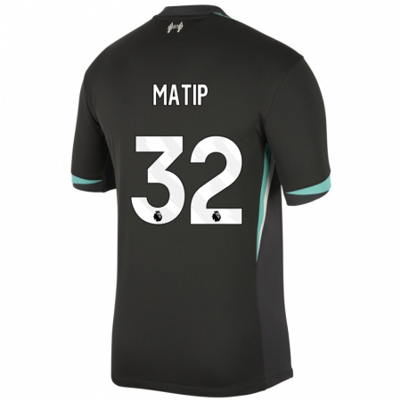 Kandiny Niño Camiseta Joel Matip #32 Negro Antracita Blanco 2ª Equipación 2024/25 La Camisa Chile