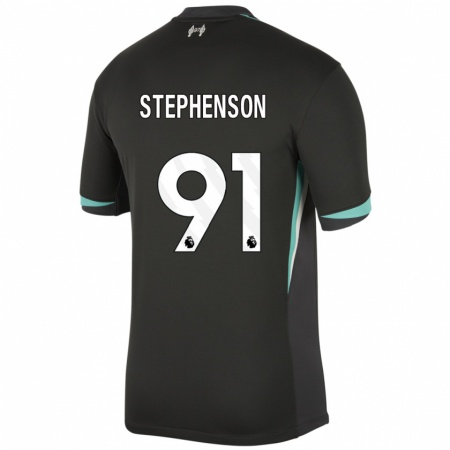 Kandiny Niño Camiseta Luca Stephenson #91 Negro Antracita Blanco 2ª Equipación 2024/25 La Camisa Chile