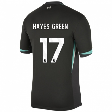 Kandiny Niño Camiseta Charlie Hayes-Green #17 Negro Antracita Blanco 2ª Equipación 2024/25 La Camisa Chile