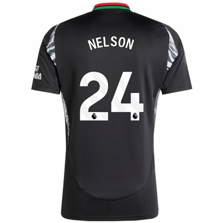 Kandiny Niño Camiseta Reiss Nelson #24 Negro 2ª Equipación 2024/25 La Camisa Chile