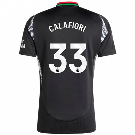 Kandiny Niño Camiseta Riccardo Calafiori #33 Negro 2ª Equipación 2024/25 La Camisa Chile