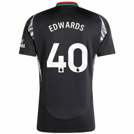 Kandiny Niño Camiseta Khayon Edwards #40 Negro 2ª Equipación 2024/25 La Camisa Chile