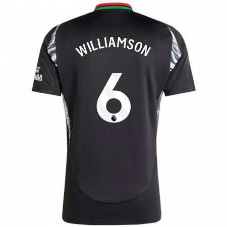 Kandiny Niño Camiseta Leah Williamson #6 Negro 2ª Equipación 2024/25 La Camisa Chile