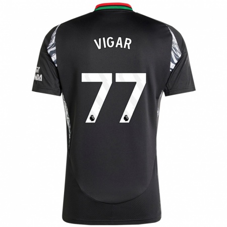 Kandiny Niño Camiseta Billy Vigar #77 Negro 2ª Equipación 2024/25 La Camisa Chile