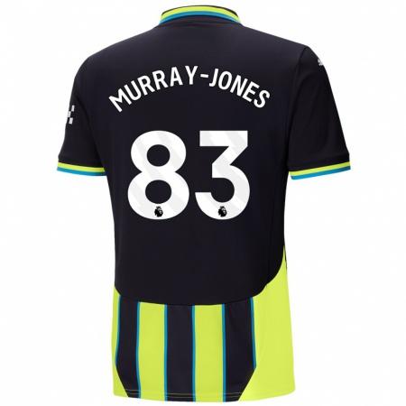 Kandiny Niño Camiseta George Murray-Jones #83 Azul Amarillo 2ª Equipación 2024/25 La Camisa Chile