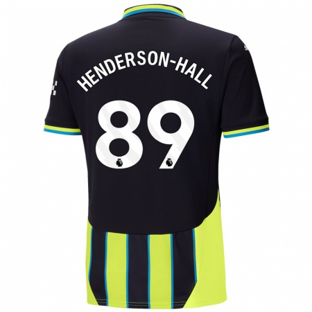 Kandiny Niño Camiseta Matty Henderson-Hall #89 Azul Amarillo 2ª Equipación 2024/25 La Camisa Chile