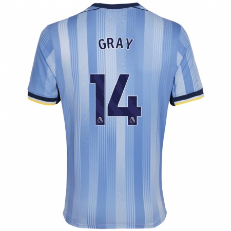 Kandiny Niño Camiseta Archie Gray #14 Azul Claro 2ª Equipación 2024/25 La Camisa Chile