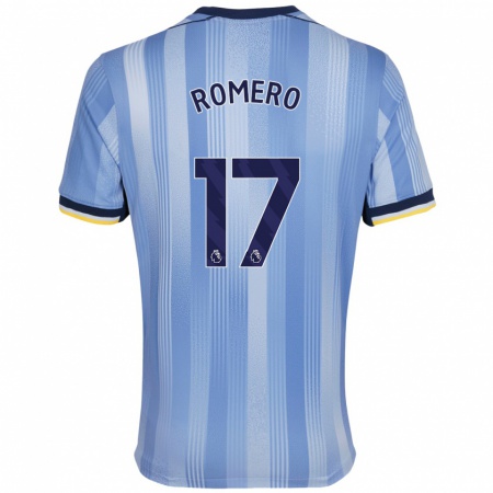 Kandiny Niño Camiseta Cristian Romero #17 Azul Claro 2ª Equipación 2024/25 La Camisa Chile