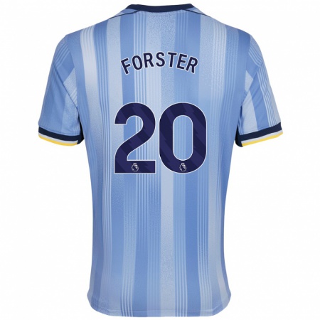 Kandiny Niño Camiseta Fraser Forster #20 Azul Claro 2ª Equipación 2024/25 La Camisa Chile