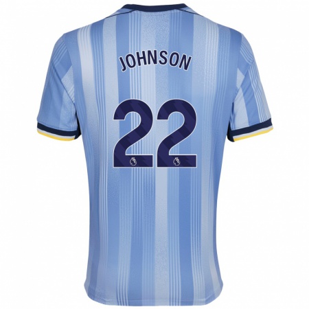 Kandiny Niño Camiseta Brennan Johnson #22 Azul Claro 2ª Equipación 2024/25 La Camisa Chile