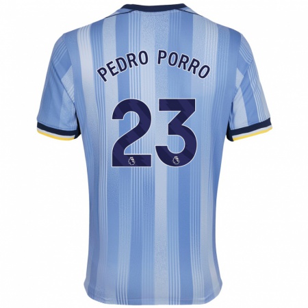 Kandiny Niño Camiseta Pedro Porro #23 Azul Claro 2ª Equipación 2024/25 La Camisa Chile