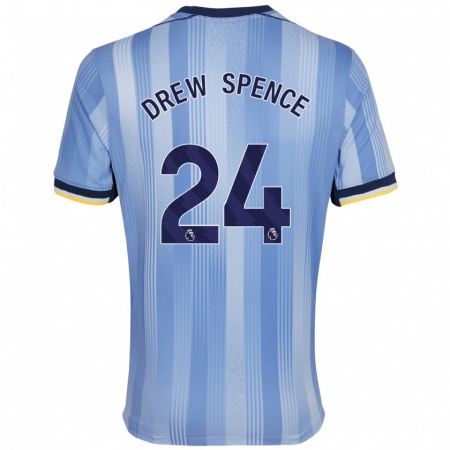 Kandiny Niño Camiseta Drew Spence #24 Azul Claro 2ª Equipación 2024/25 La Camisa Chile