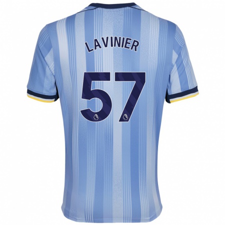 Kandiny Niño Camiseta Marcel Lavinier #57 Azul Claro 2ª Equipación 2024/25 La Camisa Chile