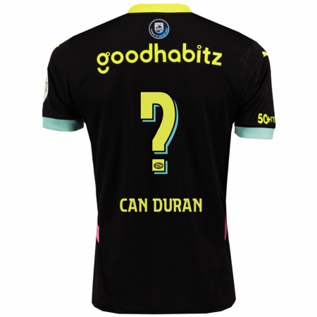 Kandiny Niño Camiseta Emre Can Duran #0 Negro Amarillo 2ª Equipación 2024/25 La Camisa Chile